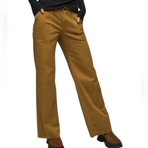 Prana Organic Cotton Sancho Wide Leg Pants in Antique Bronze NWT Size 14 Reg.